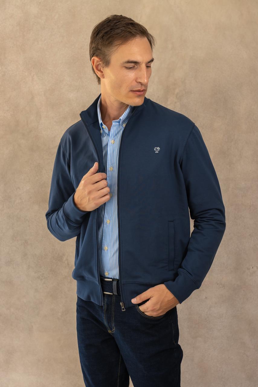 Full-Zip Stain-Resistant Jacket – Dark Blue