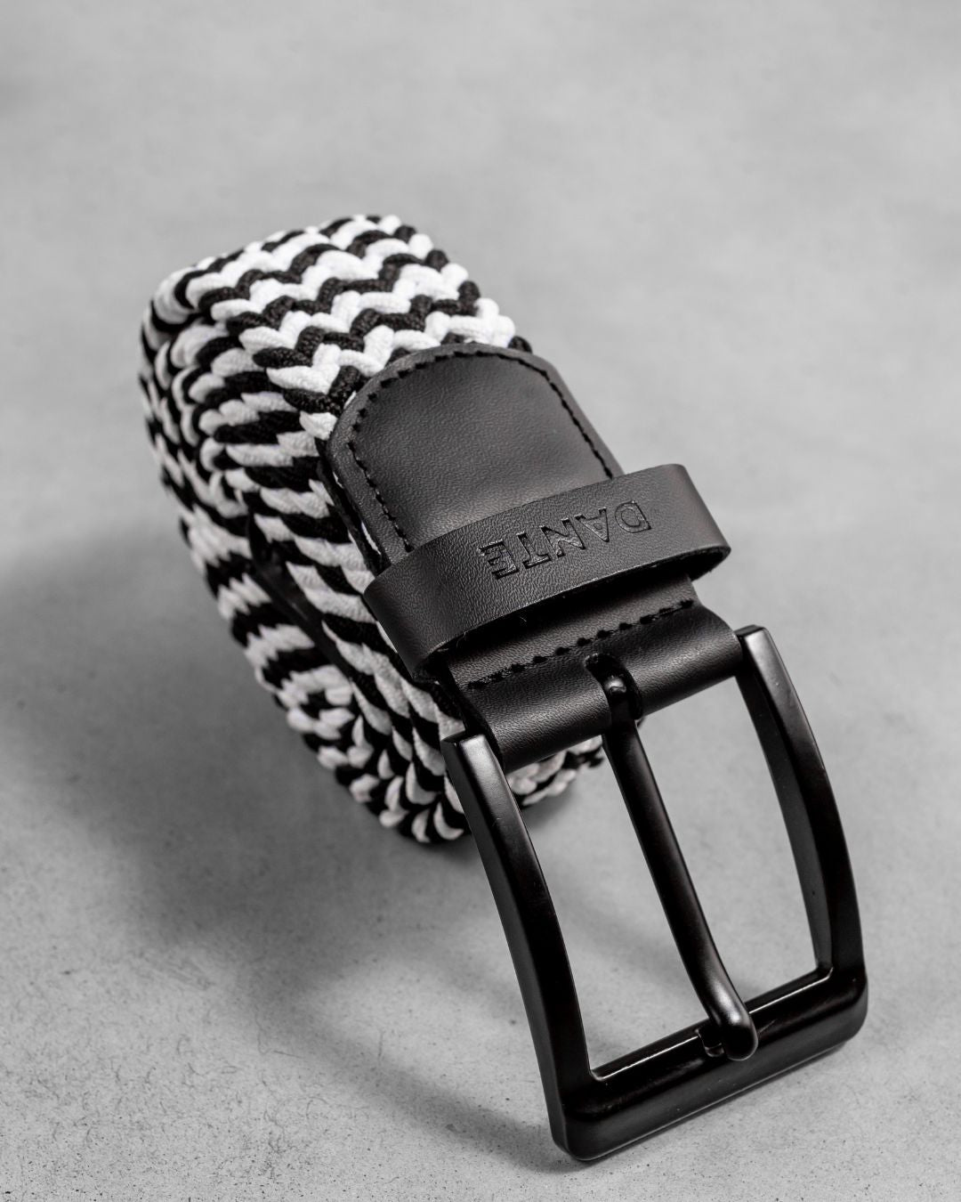 Braided Golf White & Black Belt
