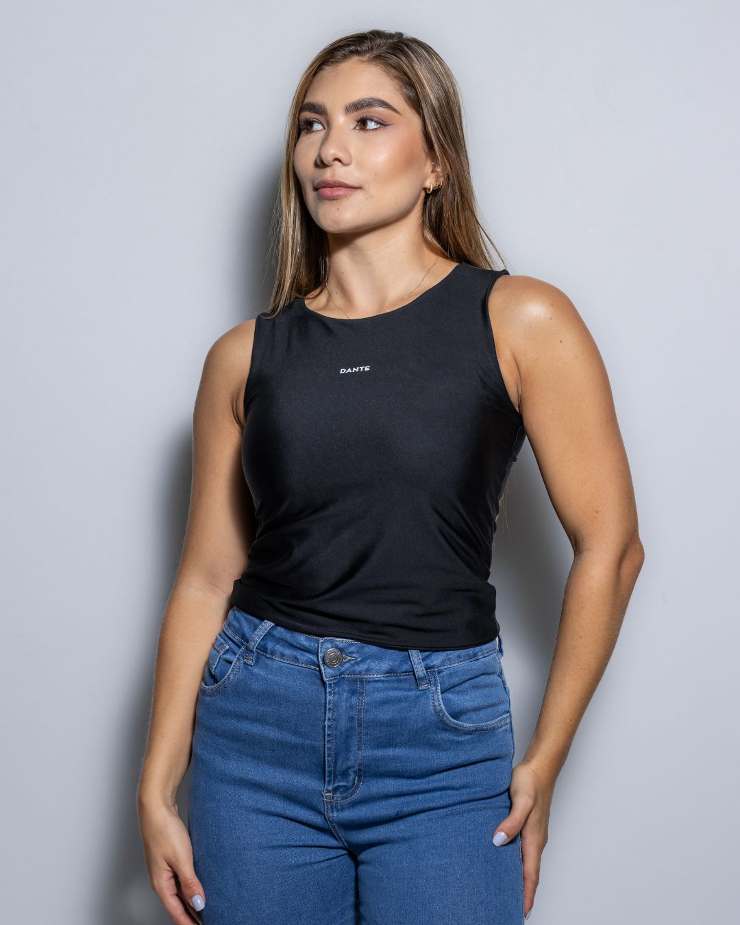 Black Stain Resistant Top - Slim Fit