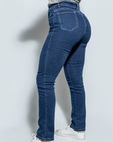 Navy Blue Straight Boot Stretch Jeans