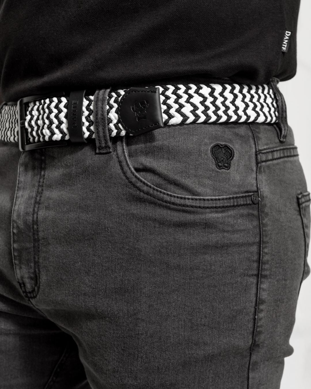 Braided Golf White & Black Belt